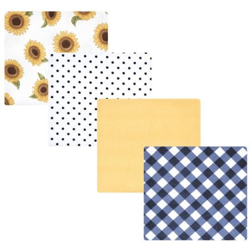 Luvable Friends Hudson Baby Flannel Receiving Blankets 4pk, Rainbow Sunshine
