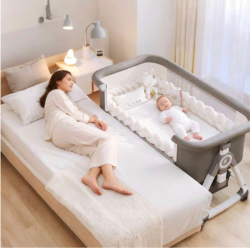 Lcchabls 5 In 1 Baby Bassinet & Bedside Sleeper With Rocking Mode, Portable Bassinet With Wheels, Foldable Bedside Crib With 6 Adjustable Height, Breathable Mesh, Soft Mattress, Storage Basket & Removable Mosquito Net | SHEIN USA