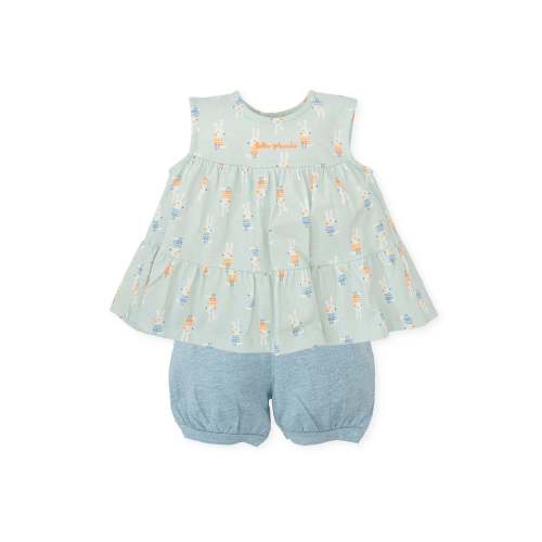 Mint Bunny Print Two-Piece Set | The "Playful Spring" Essential