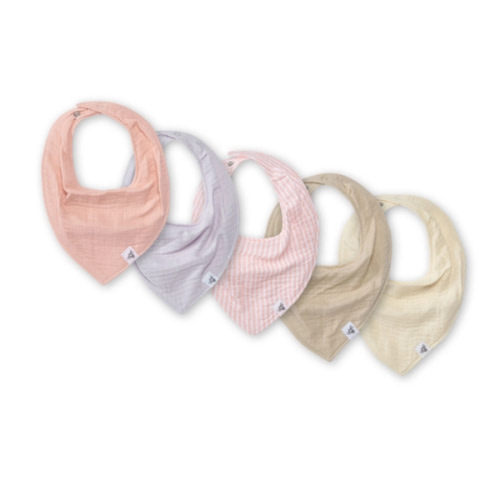 Organic Cotton Baby Bandana Bibs - Pink Sand