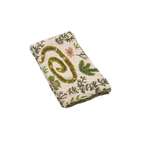 Cotton Knit Baby Blanket with Snakes and Florals, Multicolor