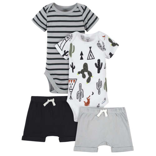 4-Piece Baby Boys Desert Organic Onesies® Bodysuits & Shorts – Gerber Childrenswear