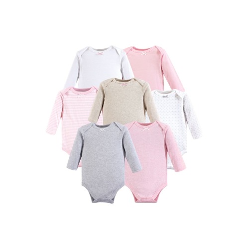 Soft Cotton Long-Sleeve Bodysuits 7-Piece Value Pack, 0-3M