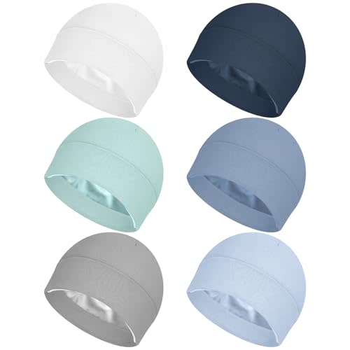 6 Pcs Satin Lined Baby Newborn Hats Silk Satin Lined Beanie Toddler Hat for Hospital Infant Girls Boys