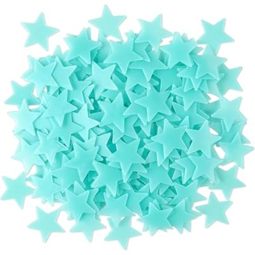 200pcs Glow in The Dark Luminous Stars Fluorescent Noctilucent Plastic Wall Stickers Murals Decals for Home Art Decor Nursery Ceiling Wall Decorate Kids Babys Bedroom Room (2, Blue Stars)