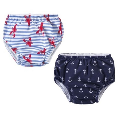 Hudson Baby Infant and Toddler Boy Swim Diapers, Anchors, 6-12 Months