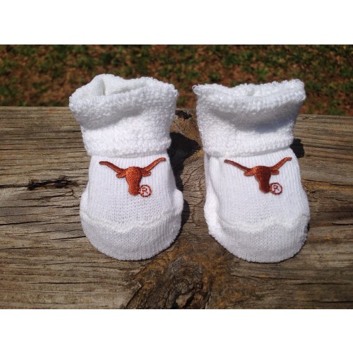 Texas longhorns baby booties