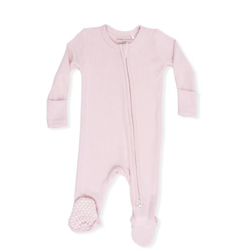 Solid Veiled Pink - 2 Way Zipper Footie