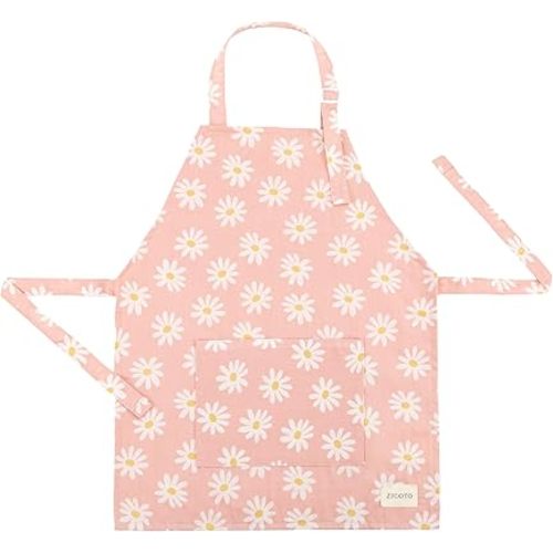 ZICOTO Kids Apron for Girls & Boys - Toddler Apron with Pocket for Cooking, Baking & Crafts - Christmas Gift for Little Chef