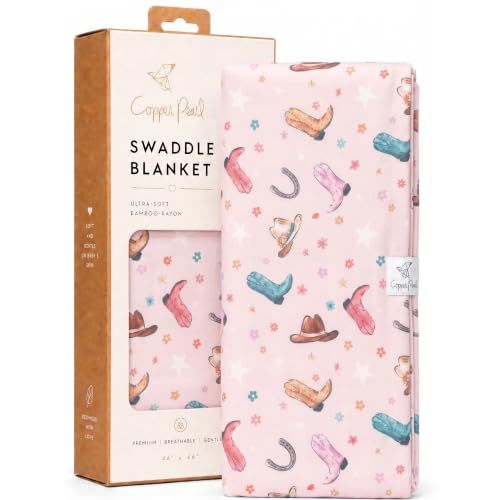 Copper Pearl Swaddle Blankets for Newborns | Soft Stretchy Receiving Blankets for Boys and Girls | Large 46 x 46 Inch Baby Blankets | Lightweight and Breathable Swaddles | Cheyenne