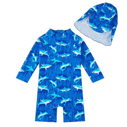upandfast Baby/Toddler Swimsuit UPF 50+ Sun Protection One Piece Zipper Bathing Suit with Sun Hat Infant Beach Swimwear