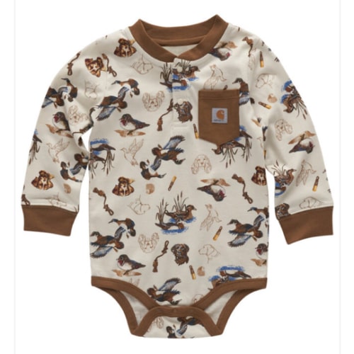 Carhartt Boy's Infant Long-Sleeve Printed Henley Bodysuit - Traditions Clothing & Gift Shop