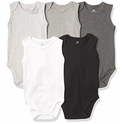 HonestBaby unisex-baby Sleeveless Bodysuits One-piece 100% Organic Cotton for Baby Boys, Girls, Unisex