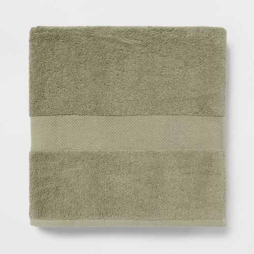 Performance Plus Bath Towel Light Green - Threshold™: Heavyweight Cotton, Jacquard Terry, OEKO-TEX Certified
