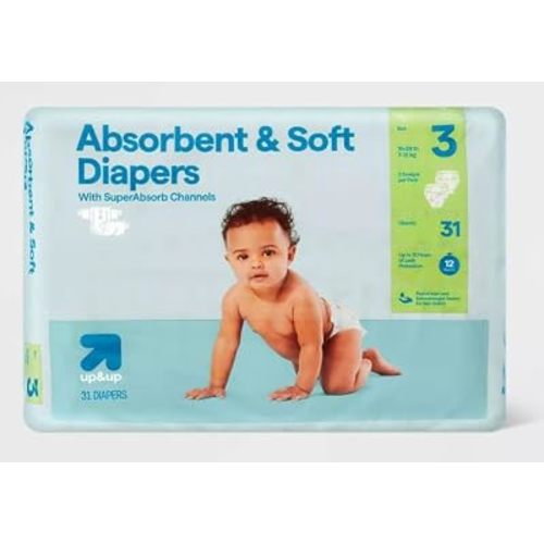 Disposable Diapers - (Size N - 162ct) up&up (Size-3, 31.0, Count)