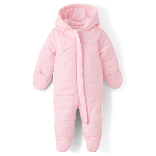 Baby Girls Microfleece Lined Snowsuit - Pink
