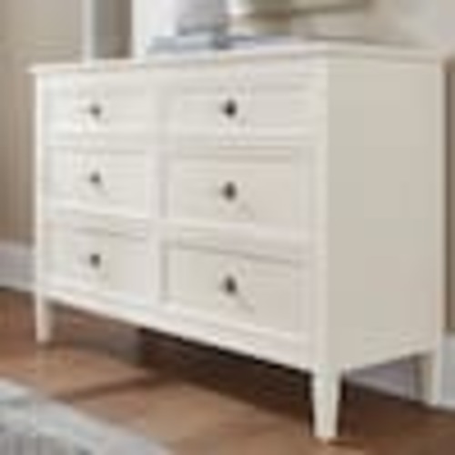 Home Decorators Collection Marsden Ivory 6-Drawers 54 in. Cane Dresser without Mirror 05.634-442
