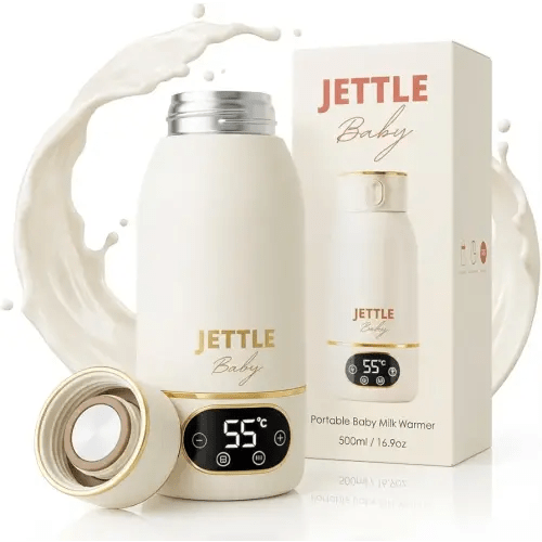 Portable Baby Milk Warmer - Cordless, Rechargeable Bottle Warmer for Breast Milk, Formula & Water, Baby-Safe Temperature Control, Travel-Ready, 500ml