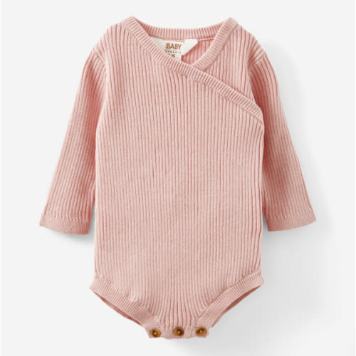 Organic Rib Knit Cross Over Tie Bubbysuit