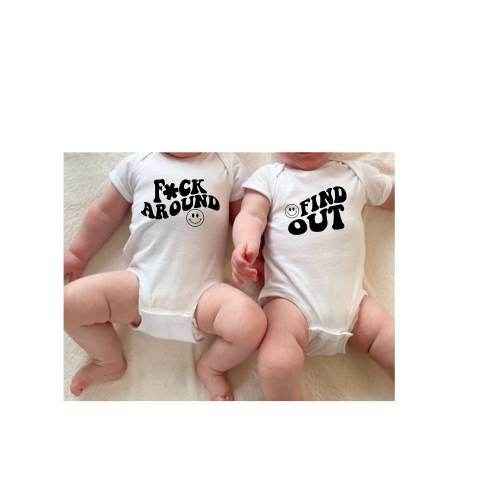 Funny Twin Bodysuits Set, Twin Baby Announcement, Twin Baby Gift Set, Twin Baby Clothing