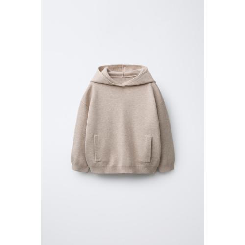 KNIT HOODED SWEATSHIRT - Sand | ZARA United States