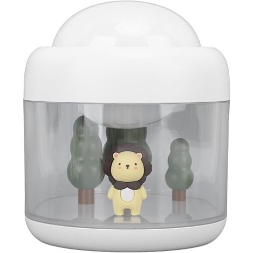 gernie Baby Cool Mist Humidifier, 500ml Landscape Lion Doll Air Humidifier Night Light Projector USB Rechargeable Portable Personal Small Humidifier for Nursery Kids Babyroom, gernieutwmsfdyz3