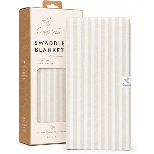 Copper Pearl Swaddle Blankets for Newborns | Soft Stretchy Receiving Blankets for Boys and Girls | Large 46 x 46 Inch Baby Blankets | Lightweight and Breathable Swaddles | Coastal