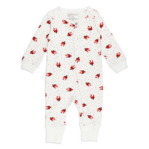 Organic Footless 2-Way Zipper Romper in Red Bird – L'ovedbaby