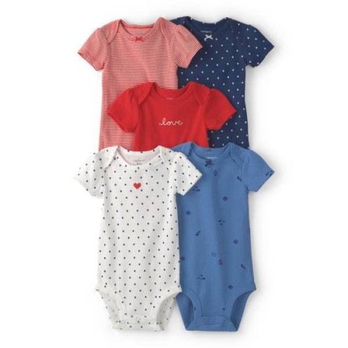 Baby Girl Carter's 5-Pack Short Sleeve Bodysuits, Girl's,