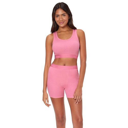 Hanes Women's Originals SuperSoft Comfywear 2 Piece Lounge Crop Top & Boxer Shorts Loungewear Set