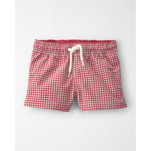 Baby Boy Recycled Swim Trunks in Red Gingham - Little Planet | Carter's