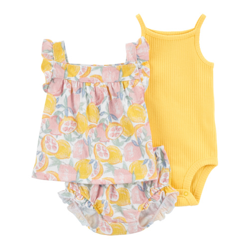 Carter's Child of Mine Baby Girl Shorts Outfit Set, 3-Piece, Sizes 0/3-24 Months