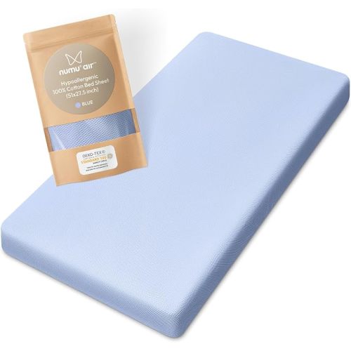 Breathe-Through Fitted Bedsheet for NUMU Baby Sleep Surface (Sky Blue)