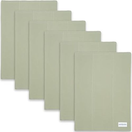 Comfy Cubs Baby Burp Cloths Set (Pack of 6) - Large, 6-Layer, Ultra Absorbent 100% Cotton for Infant Spit-Up, Drool, and Messes - Soft, Gentle, Thoughtful New Born Baby Gifts, Sage