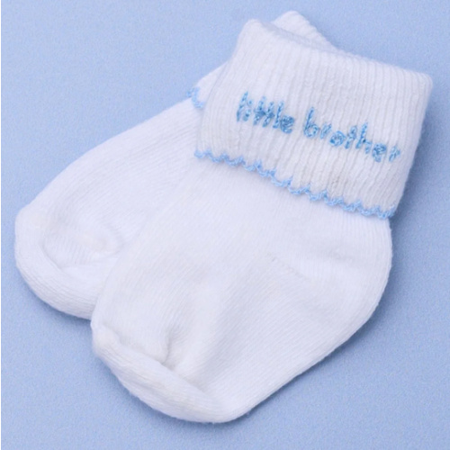 Baby Boy Little Brother Embroidered Socks - Baby Shower Gifts – Magnolia Baby