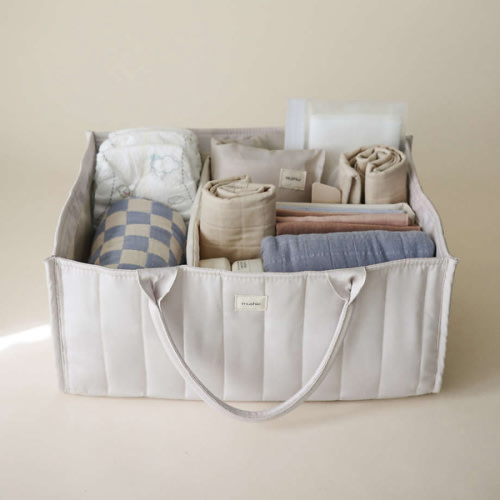 Mushie Diaper Caddy in Ivory