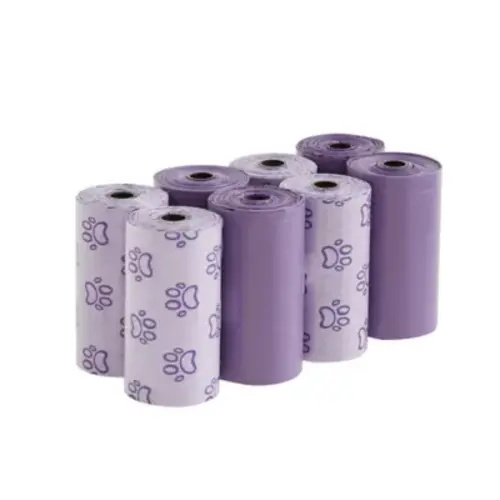Top Paw® Dog Poop Bags - Extra Thick, Eucalyptus Scent, Purple - Paws & Solids - 60-240 Count