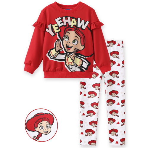 Disney Toy Story Jessie Girls Sweatshirts and Printed Leggings Red Christmas Outfit Set Toddler Kids