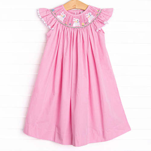 No Bunny But You Smocked Bishop Dress, Pink – Stitchy Fish 12 months