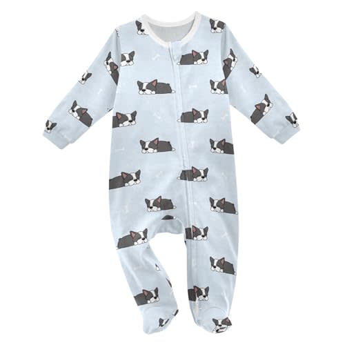 vvfelixl Exercises Doberman Dog Baby Sleepers For Girl Boys Newborn Baby Play One-Piece Footies For 0-24 Months White