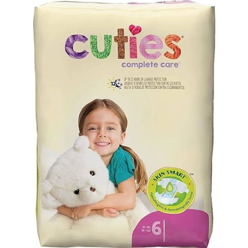 Cuties | Skin Smart, Absorbent & Hypoallergenic Diapers with Flexible & Secure Tabs | Bulk Case | Size 6 | 200 Count