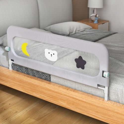 SUGIFT Baby Bed Rail for Toddlers Adjustable Height Foldable Safety Guard with Mesh Panel Fits Crib Twin Full Queen King Beds
