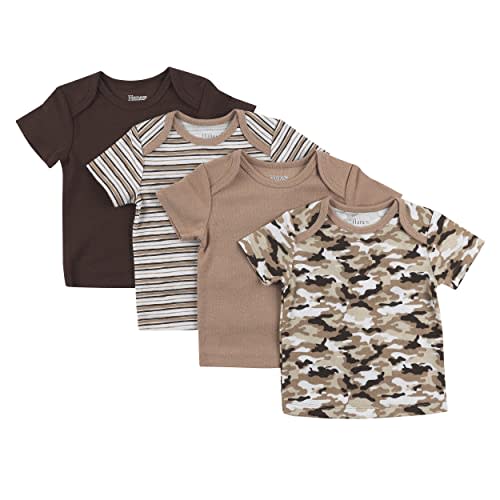 Hanes Baby T-Shirt, Flexy Soft Stretch Shirt, Expandable Shoulder, 4-Pack