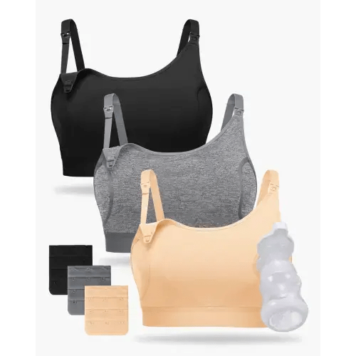 Momcozy Basic Nursing & Pumping Bra 3 pack - Small