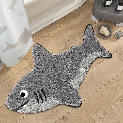 Ocean Animal Play Mat 20x32 Inch, Cute Animals Large Non Slip Super Soft Plush Area Rug for Kids Room Playroom Nursery Bedroom, Educational Washable Circular Floor Mat for Home Room Decorative