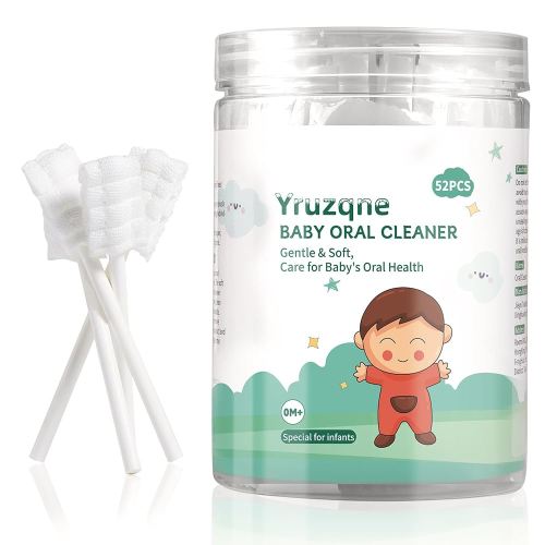 52Pcs Baby Tongue Cleaner, Disposable Baby Toothbrush Oral Cleaner, Infant Gum and Tooth Cleaning Stick for Newborns, Toddler Mouth Cleaner