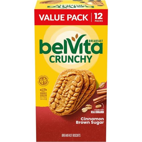 belVita Breakfast Bars Biscuits, Cinnamon Brown Sugar, Value Pack, 12 Packs