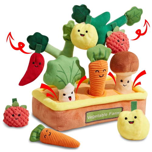 Baby Toys 6-12 Months - Vegetables Garden Plant Plush, Kid Sensory Kitchen Playset Early Educational Gift for 1 2 3 Year Infant Boy Girl