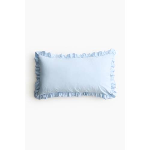 RUFFLE-TRIMMED COTTON CUSHION COVER