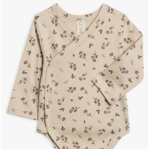 Colored Organics Baby Organic Cotton Kimono Bodysuit - Long Sleeve Infant Side Snap One Piece - Boys and Girls Clothing